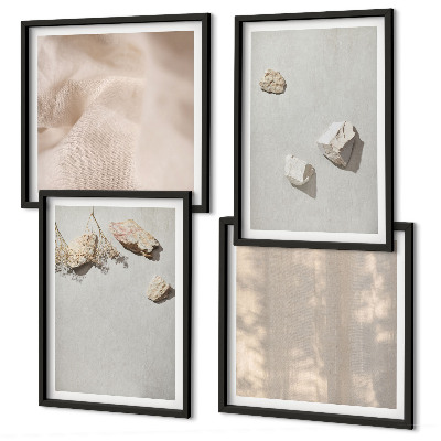 Galleria a parete Decorazioni da spiaggia in stile boho con pietre