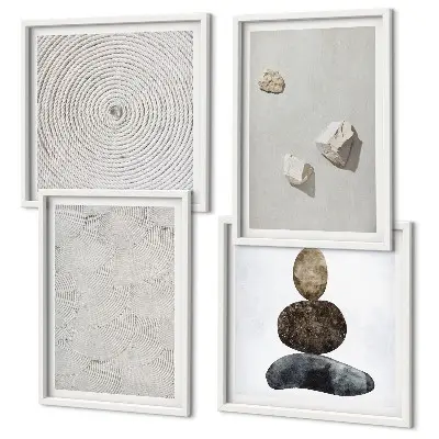 Galleria a parete quadro con pietre arenarie in stile moderno