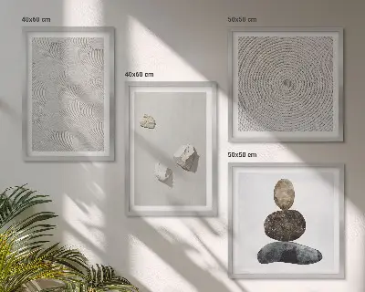 Galleria a parete quadro con pietre arenarie in stile moderno
