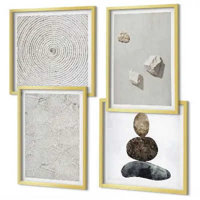 Galleria a parete quadro con pietre arenarie in stile moderno