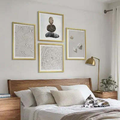 Galleria a parete quadro con pietre arenarie in stile moderno