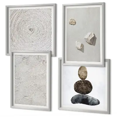 Galleria a parete quadro con pietre arenarie in stile moderno