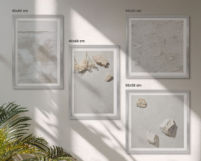 Composizione di 4 quadri Texture boho di pietre arenarie