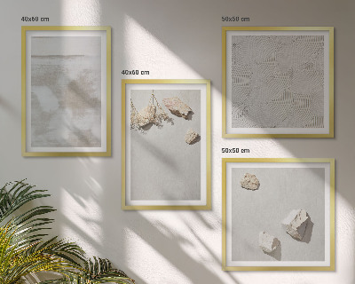 Composizione di 4 quadri Texture boho di pietre arenarie