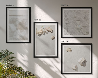 Composizione di 4 quadri Texture boho di pietre arenarie