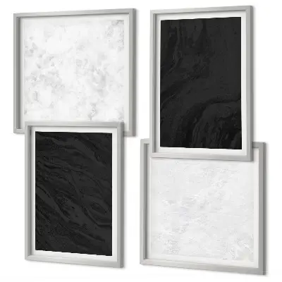 Polittico con cornice in marmi scuri e luminosi