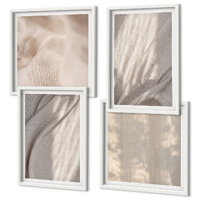 Polittico con cornice Tessuti boho naturali in primo piano