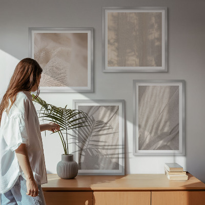 Polittico con cornice Tessuti boho naturali in primo piano