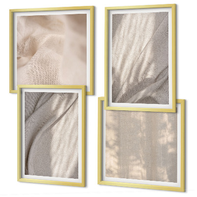 Polittico con cornice Tessuti boho naturali in primo piano