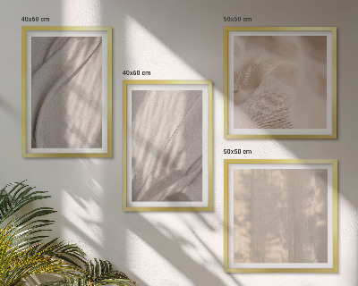 Polittico con cornice Tessuti boho naturali in primo piano