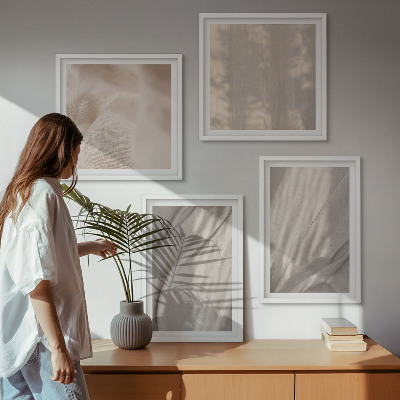 Polittico con cornice Tessuti boho naturali in primo piano
