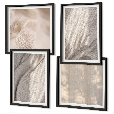 Polittico con cornice Tessuti boho naturali in primo piano