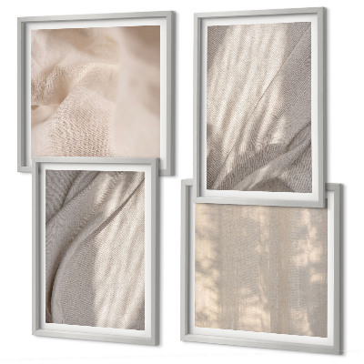 Polittico con cornice Tessuti boho naturali in primo piano