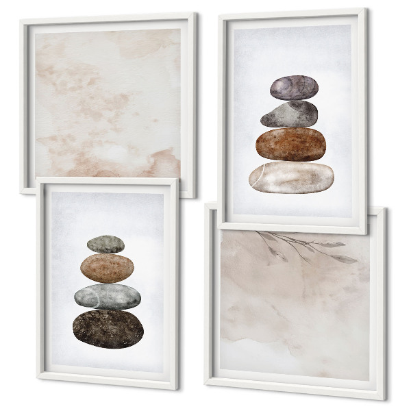 Galleria a parete Pittura boho con pile di pietre
