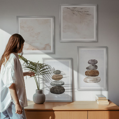 Galleria a parete Pittura boho con pile di pietre