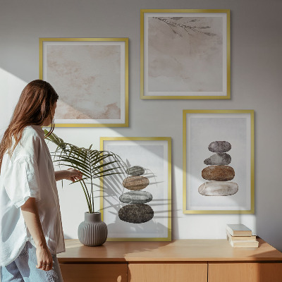 Galleria a parete Pittura boho con pile di pietre