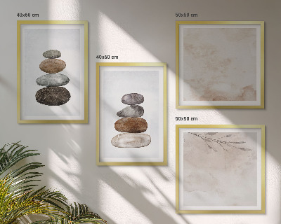 Galleria a parete Pittura boho con pile di pietre