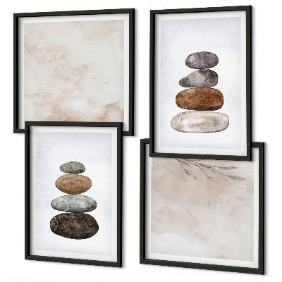 Galleria a parete Pittura boho con pile di pietre