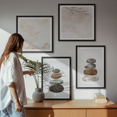 Galleria a parete Pittura boho con pile di pietre