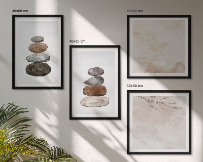 Galleria a parete Pittura boho con pile di pietre
