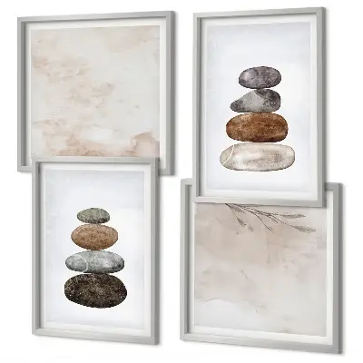 Galleria a parete pittura in stile boho con pile di pietre