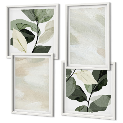 Composizione di 4 quadri Colori vivaci e astratti in stile boho