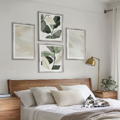 Composizione di 4 quadri Colori vivaci e astratti in stile boho