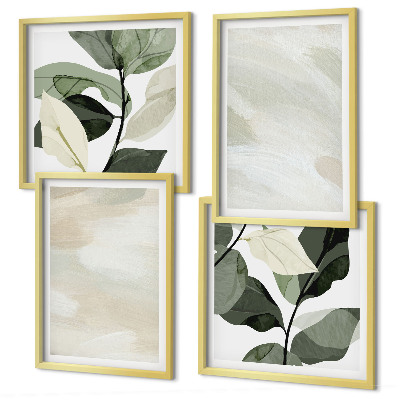 Composizione di 4 quadri Colori vivaci e astratti in stile boho