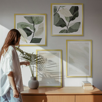 Composizione di 4 quadri Colori vivaci e astratti in stile boho