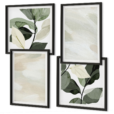 Composizione di 4 quadri Colori vivaci e astratti in stile boho