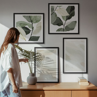 Composizione di 4 quadri Colori vivaci e astratti in stile boho