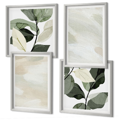 Composizione di 4 quadri Colori vivaci e astratti in stile boho