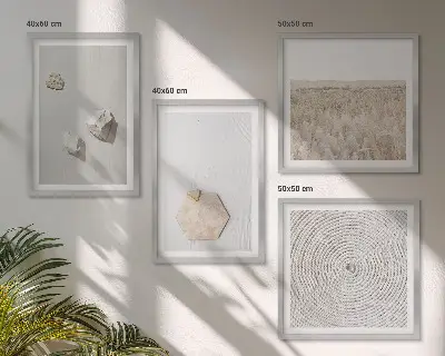 Polittico con cornice decorazione da parete con texture leggera effetto sabbia in stile boho