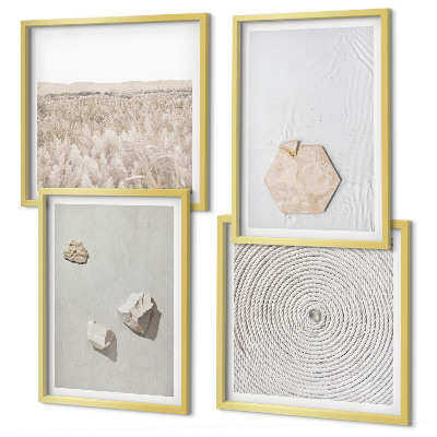 Polittico con cornice Texture leggere e boho effetto sabbia
