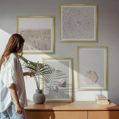 Polittico con cornice Texture leggere e boho effetto sabbia