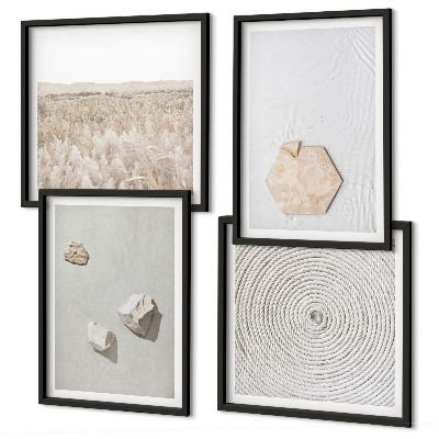 Polittico con cornice Texture leggere e boho effetto sabbia