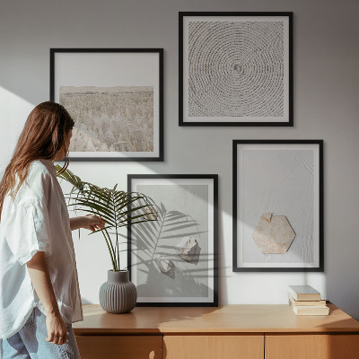 Polittico con cornice Texture leggere e boho effetto sabbia