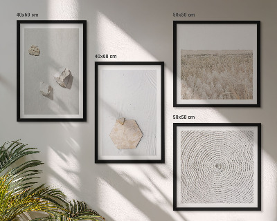 Polittico con cornice Texture leggere e boho effetto sabbia