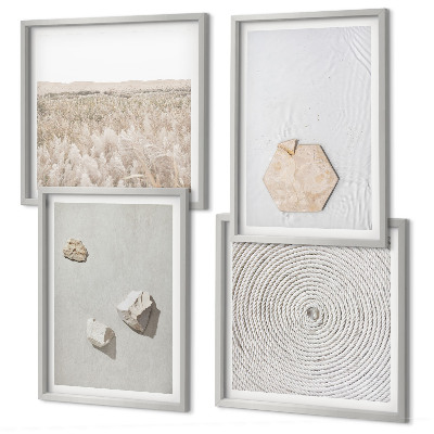 Polittico con cornice Texture leggere e boho effetto sabbia