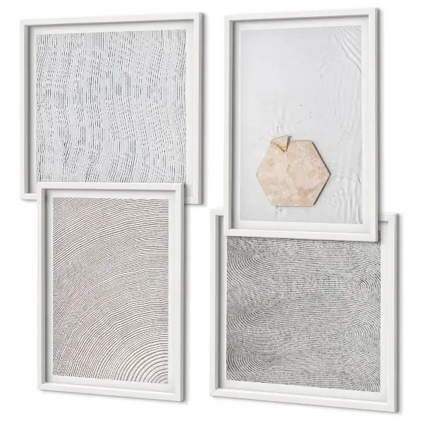 Galleria a parete con texture leggere in stile boho effetto sabbia