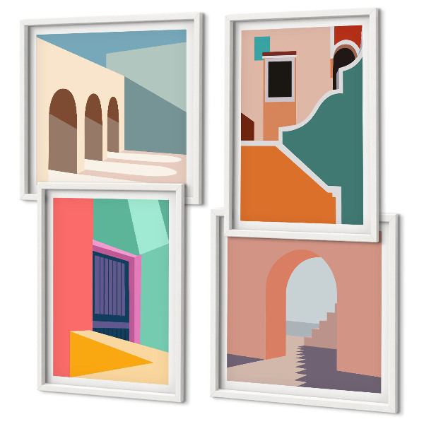 Galleria a parete Illustrazioni colorate della città