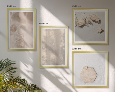 Composizione di 4 quadri Texture naturali e delicate in stile boho.