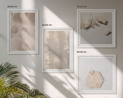 Composizione di 4 quadri Texture naturali e delicate in stile boho.