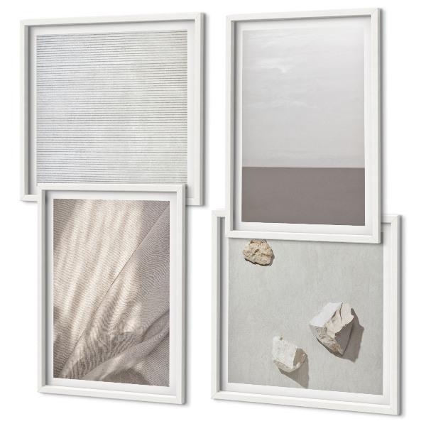 Polittico con cornice Delicate trame boho ispirate alla natura.