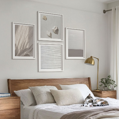 Polittico con cornice Delicate trame boho ispirate alla natura.