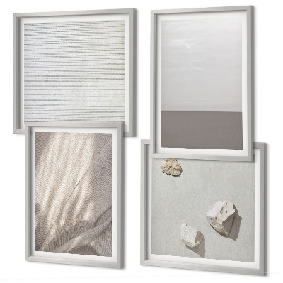 Polittico con cornice Delicate trame boho ispirate alla natura.