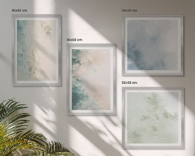 Polittico con cornice Stile acquerello versato su tela