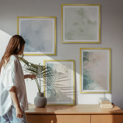 Polittico con cornice Stile acquerello versato su tela