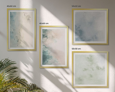 Polittico con cornice Stile acquerello versato su tela