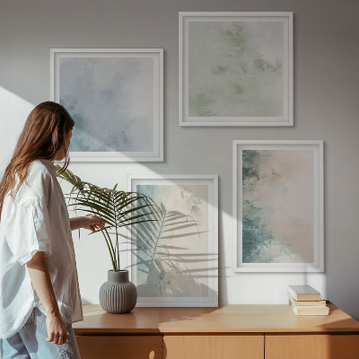 Polittico con cornice Stile acquerello versato su tela